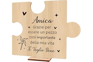 CRAHALEN Regalo Migliore Amica,Regalo Amica Natale Originale,Idee Regali Natale Amiche Speciale Regali Personalizzati per Amica Ornamento in Legno