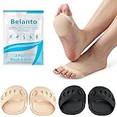 Belanto 2 pair Forefoot Pads for Women High Heels, Non-Slip Toe Topper Socks Reusable Ball of Foot Cushions Honeycomb Fabric 