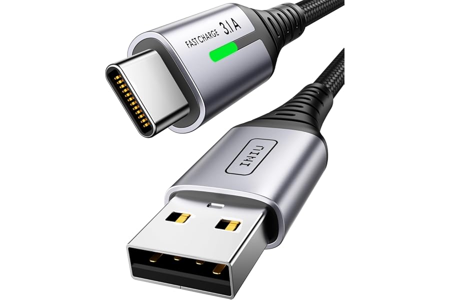 INIU USB C Charger Cable, 2m Type C Cable Fast Charging, Braided USB A to USB-C Phone Charger Cable USBC for iPhone 17 16 15 Pro Max, Samsung Galaxy S25 S24 Ultra, Pixel 9, iPad Air, Switch Steam etc.