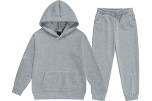 GENERIC Tracksuit Kids Full Set Boys Girls Plain Hoodies and Joggers Clothes Sets 2 Piece Activewear Cotton Track Suit Jogging Set Long Sleeve Hooded Winter Outfits Sweatsuits