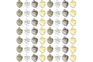 Houhounb Handmade Herzanhänger Made with Love Charm Herz Anhänger Schmuckperlen für DIY Handwerk Schmuck Herstellung Zubehör Basteln Dekorationen