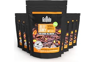 ‎GRILLIDO Grillido 8er Beef Jerky Paprika-Chipotle I 8 x 30g I MADE in GERMANY I 100% NATÜRLICH I Trockenfleisch-Snack vom Rind