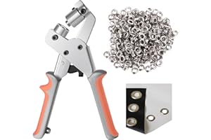 JTZXJJX Ösen-Werkzeug-Set, Ösen-Set, Pressen-Set, Ösen-Set, Ösen-Stanzer, mit 500 Stück 1/4 Zoll Ösen und Ösen