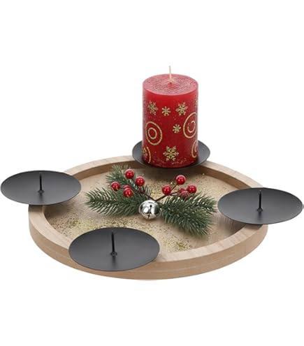 Spetebo Mango Advents Kaarsenhouder voor 4 kaarsen - 48 x 12 cm - hout