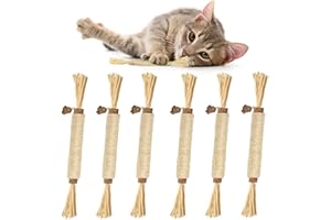 Nepfaivy Cat Toys Silvervine Sticks - 6 PCS Natural Cat Chew Toy for Indoor Cats Teeth Cleaning, Interactive Nip Toy, Dental Catnip Sticks for Kitte