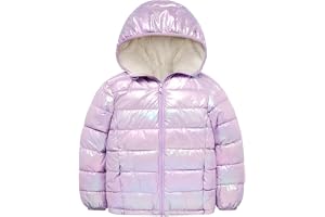 Kids4ever Tjejrockar flickor vinterjacka quiltad kappa vadderad jacka med huva varm och ljus snödräkt för pojkar vindtät ytterkläder 4–12 år