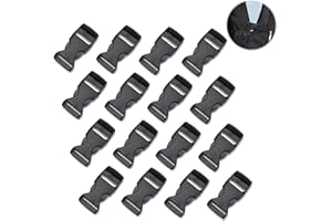 ZWZNBL 16 pezzi di fibbie per cinghie larghe 20 mm, fibbie di ricambio in plastica nera, fibbie per zaini, fibbie a clip, adatte per chiusure per cinture per la manutenzione delle fibbie.