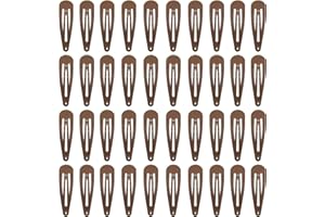 PIDOUDOU 40 Pack Brown Color 2 Inch Metal Snap Hair Clips Kids Barrettes Girls' Hair Accessories (Brown)