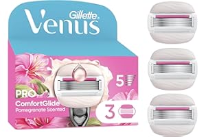 Gillette Venus Lot De 3 Recharges De Rasoir Pour Femme, Pro ComfortGlide Tropical Parfum Grenade AUTHENTIQUES, A 5 Lames, Soin Hydratant Olay Contre La Peau Sèche Après Le Rasage Du Corps Et Des Poils