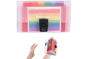 Eophmi Flashcard Organiser - A6 Flash Card Holder with 13 Pockets for Receipts, Cards, Coupons & Mini Tickets