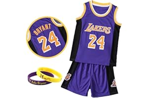 CLZWFZ Kit di Maglia da Basket Bambini Fans Jersey Boys Sportswear Gilet da Basket Senza Maniche Top e Pantaloncini Sport Set Tuta Estiva Regali per Ragazzi Grils