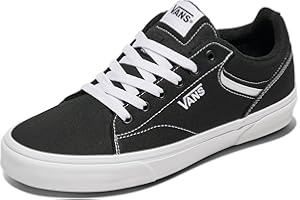 Vans Men's Seldan Canvas Trainers, Black/White