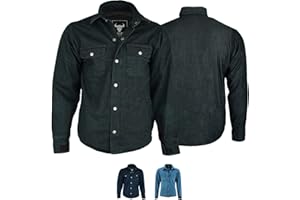 BULLDT Motorradhemd Jeanshemd Motorradjacke herren Futter aus kevlar aramid mit geprüfte Protektoren rutsch brandfest motorrad biker hemd denim