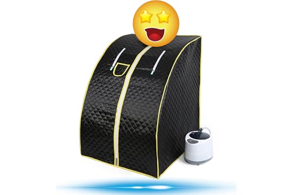 Turefans Cabine de Sauna Vapeur Sauna Maison Portable Mobile Hammam et Sauna,1000W (Noir)
