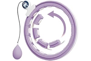 SPORTNOW Smart Weighted Hula Hoop for Adults, Hula Ring with 16 Detachable Knots, 360 Degrees Auto-Rotating Ball and Digital Counter, Massage Hula Circle For Weight Loss