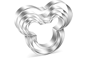 JOY STORE Formine per biscotti in acciaio inox. Taglia biscotti Set di 5 pezzi. (Topolino)