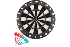 SASONS Safety Kids Dartboard Set plastic bristles dartboard with 6 Soft tip dart Safe children dart board set Recreational Target game for Youngster with Friends Fun Sport & Special Occasions Gift