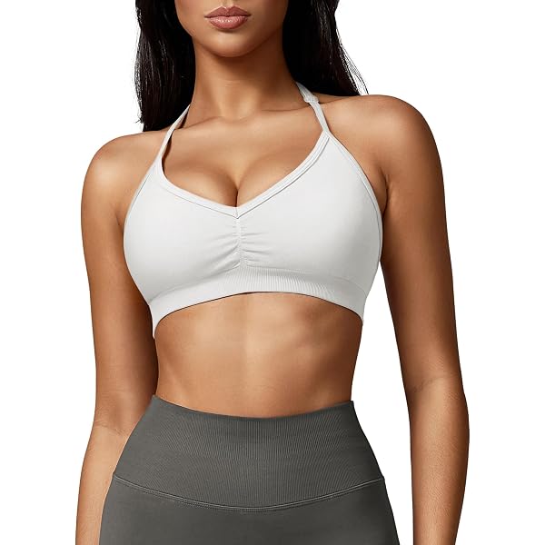 Litthing Reggiseno Sportivo Push-up Con Imbottitura - Scollo A V, Bretelle Incrociate, Traspirante Per Yoga E Fitness