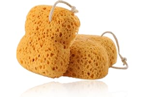 AOOTUERL Natürlicher Meeresschwamm, 2 Stück, Badeschwamm, größere Duschschwämme für Damen und Herren, Peeling-Körperschwamm, dichter Schaum für sanfte und tiefe Reinigung, ultraweich für empfindliche trockene