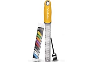 Winzbacher – Râpe Zesteur Premium | Râpe à Parmesan, Citron, Muscade, Gingembre | Lame en Acier Inoxydable Ultra-Tranchante | Passe au Lave-Vaisselle | Brosse de Nettoyage Incluse