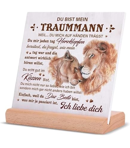 Holzgeschenk & Karte Zum 1. Hochzeitstag – Personalisierbar Für Ihn & Sie