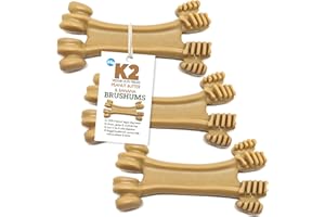 THE K2 YAK CHEW Dog Dental Treats Sticks Chews BRUSHUMS 3 Flavours Grain Free - Helps Fight Plaque & Tartar 65g (Peanut Butter & Banana (x3))