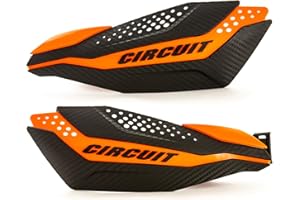 Circuit Equipment - Paramani Dakar Universal - Guscio in carbonio, bracci rinforzati in nylon, facile accesso alla leva - Protezione fuoristrada - Carbonio/Arancione