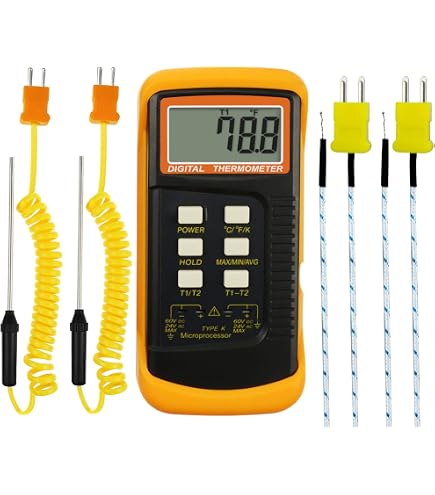 Thermomètre Numérique Double Canal Proster Avec Deux Thermocouples Type K - Mesure Précise -200°C à 1372°C