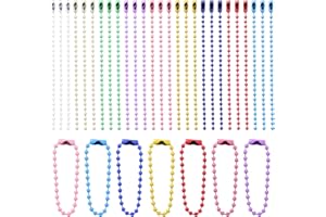 Arcjunys Bunte Kugelkette Edelstahl Ball Chain Kugelketten mit Verbindern Edelstahl Perlen Rollenkette für DIY Schmuckherstellung Tags Kette Schlüsselanhänger 100 Stück
