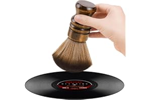 NiHome Vinyl Record Cleaning Brush, Anti-Static Soft LP Record Cleaner, Vinyl Dust Remover Brush with Ultra-Fine Fiber Bristles, Safe for Vinyl LP CD Album Care, Retro Design with Beech Wood Handle