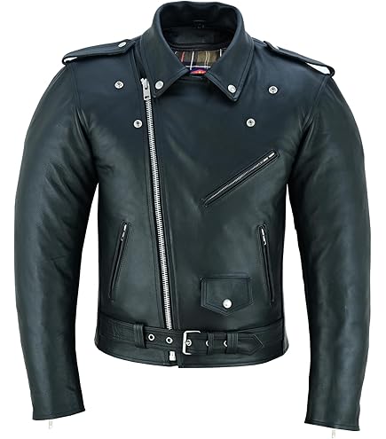 Blouson En Cuir Homme - Manteau De Moto Bomber Veste Jacket - Grande