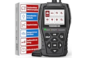 THINKCAR OBD2 Diagnosis, ThinkOBD 500 Diagnosis Coche Multimarca con Sistema del Motor, Diagnosis Coche Multimarca para Protocolos OBDII/EOBD, Verificación de Smog/Prueba EVAP/Apague MIL...