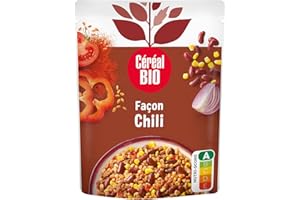 Céréal Bio Façon Chili - Haricots rouges, Maïs doux, Epices - Sachet Micro-ondable, Rapide à Réchauffer - Végan et Bio - 220g - 208496