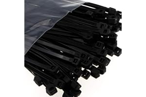 enTie Black Cable Ties 4.8mm x 200mm Nylon 66 UL Approved [100 Pack] [200mm x 4.8mm]