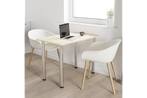 AKKE mikon 70x40 | Esszimmertisch - Esstisch - Tisch mit Chrombeinen - Küchentisch - Bürotisch | AHORN