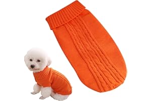 Larfraecy Maglione a maglia a tinta unita per animali domestici Maglione a maglia per cani e gatti di piccola taglia, Maglia Dolcevita Cane Perfetto per l'autunno e l'inverno (12#)