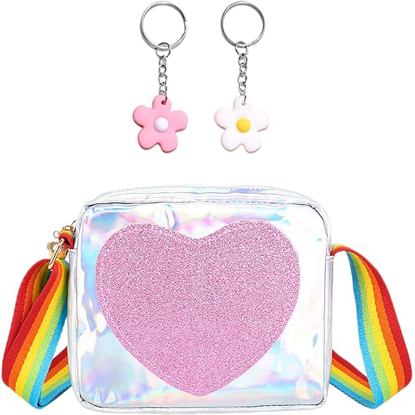 Borsa da petto per ragazze, per bambini, con cordino portachiavi