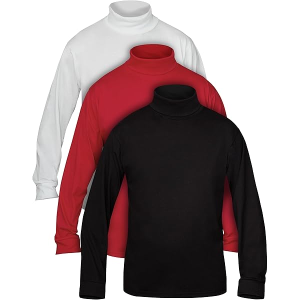 Herren Rollkragenpullover Langarm - Baumwolle Regular Fit 1-3 Stück