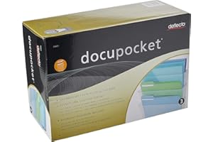 Deflecto - Clear Acrylic Wall Mounted A4 Unbreakable Docupocket Stackable Literature File Holder, Pack of 3 Plastic Document Holders - Transparent, Clear