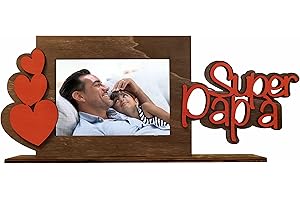 PEKIEDO Cornice Albero della Vita in Legno, Portafoto Multiplo Love You, Idea Regalo Fidanzata Mamma Papà San Valentino (Super Papà)