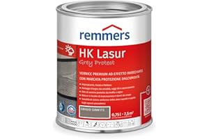 Remmers Vernice trasparente HK Grey Protect grigio grafite, 0,75 litri, vernice trasparente premium per esterni, ingrigimento con tonalità di grigio naturali, tripla protezione del legno da umidità raggi UV in un solo prodotto