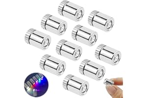 KEYQUEEN Lot de 10 Mini Lumières LED avec Batterie, Petite Lampe LED a Pile Accessoires pour Maison de Poupée Décoration de Fête Artisanat Construction de Modèles Bricolage (7 Couleurs, Flash Lent)