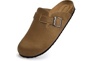 TOROTTO Zuecos Mujer Plantilla de Corcho Zapatillas de Estar por casa para cómodas Fieltro Suela Antideslizante