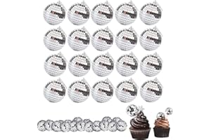 LSYDGN Discokugel Klein Deko,Spiegelkugel 4cm Mini,Silber Hängekugel Disco Spiegel Ball,Discokugel Reflektierende Bälle für Party,Weihnachtsbaum,Dekoration,Hochzeit,20 Stück