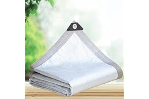 AOCET Aluminet Shade Cloth Panels with Grommets - Block 99% of Sunlight, Heat Protection, HDPE (Size : 1×2m)