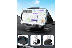 JOYEKY Car Phone Holder for Dashboard, 360° Rotatable Horizontal & Vertical Viewing Car Phone Mount，Washable Reusable Mobile Phone Holder, for iPhone Samsung Android Smartphones (Black)