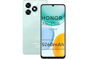 Honor X5c Plus Smartphone Dual SIM NFC Android 15, 4+128GB, 6.74 Pouces 90 Hzécran Confort Téléphone, 5260mAh Batterie, Caméra 50 mégapixels, MicroSD 1 to Extensible, Ocean Cyan