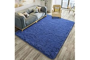 linyingdian Tappeti di Zona Moderna Ultra Morbida Soffici tappeti Soggiorno Adatto per Bambini Camera da Letto Home Decor Nursery Tappeti (Blu, 80x160cm)