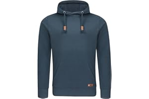 riverso Męski sweter z kapturem RIVJulian, sweter z kapturem, kieszenie typu kangur, krój typu Cross-Over, regularny, bawełna, szary, zielony, czerwony, niebieski, czarny, S M L XL 2XL 3XL 4XL 5XL