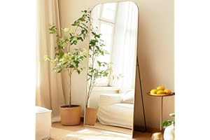 LunaMirror Oversized Full Length Mirrors Large Free Standing Floor Mirror Full Body Wall Mounted for Bedroom Living Room and Hallway, Gold Aluminium Frame, 180x76 CM